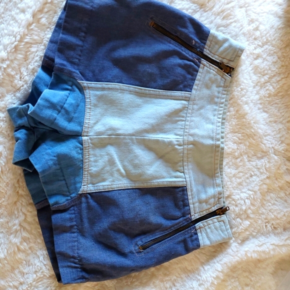 Vintage Kmart Retro Hot Shorts Denim Sailor Zip High Waist Mini